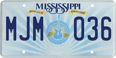 MS license plate MJM036