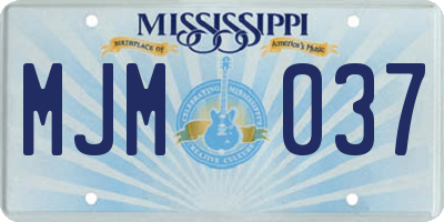 MS license plate MJM037