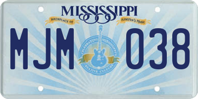 MS license plate MJM038