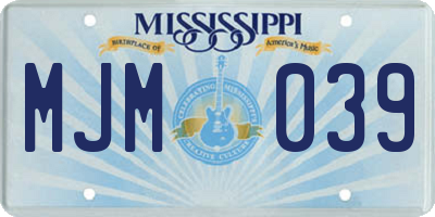 MS license plate MJM039