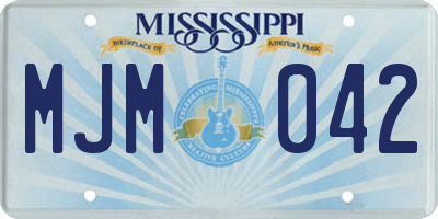 MS license plate MJM042