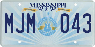 MS license plate MJM043