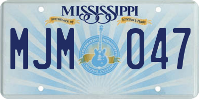 MS license plate MJM047