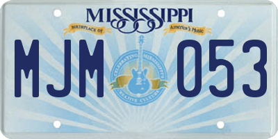 MS license plate MJM053