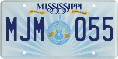 MS license plate MJM055