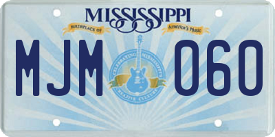 MS license plate MJM060