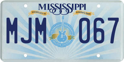 MS license plate MJM067