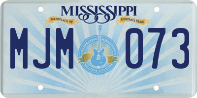 MS license plate MJM073