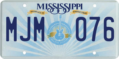 MS license plate MJM076