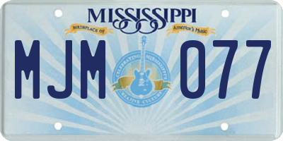 MS license plate MJM077