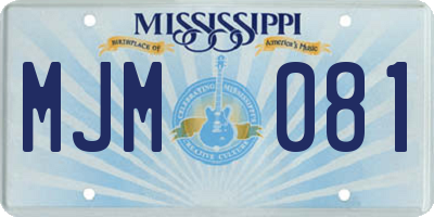 MS license plate MJM081