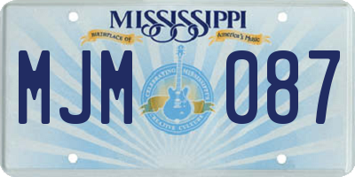 MS license plate MJM087