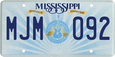 MS license plate MJM092