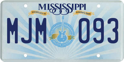 MS license plate MJM093