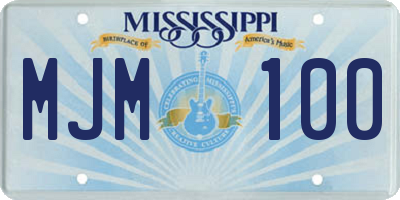 MS license plate MJM100