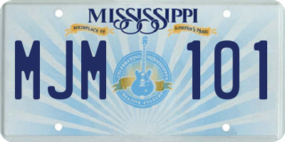 MS license plate MJM101
