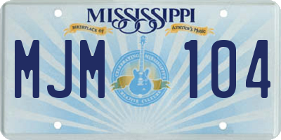 MS license plate MJM104