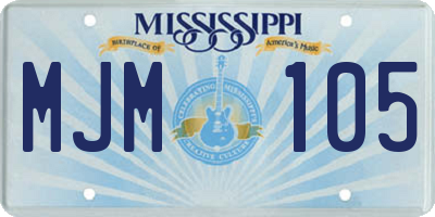 MS license plate MJM105
