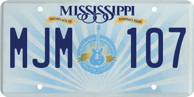 MS license plate MJM107