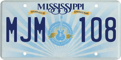 MS license plate MJM108