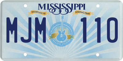 MS license plate MJM110