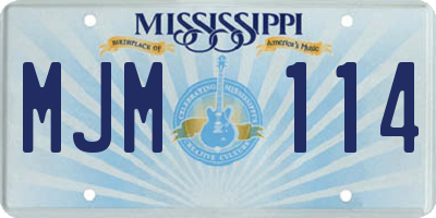 MS license plate MJM114