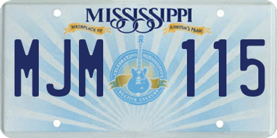 MS license plate MJM115