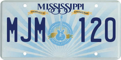 MS license plate MJM120