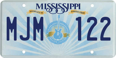 MS license plate MJM122