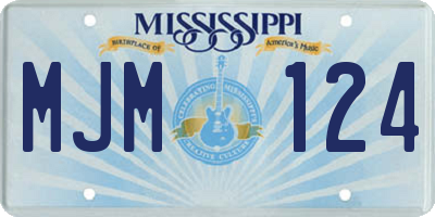 MS license plate MJM124