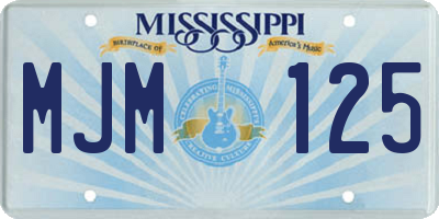 MS license plate MJM125