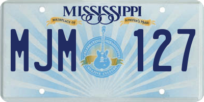 MS license plate MJM127