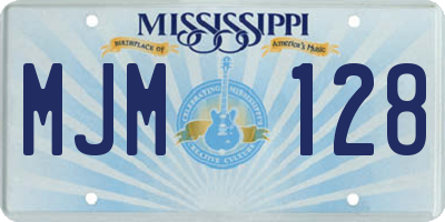 MS license plate MJM128