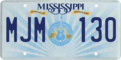 MS license plate MJM130