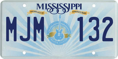 MS license plate MJM132