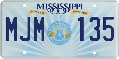 MS license plate MJM135