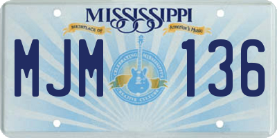 MS license plate MJM136