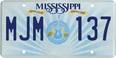 MS license plate MJM137