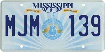 MS license plate MJM139