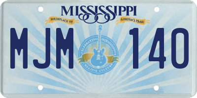 MS license plate MJM140