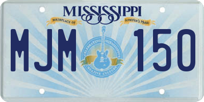 MS license plate MJM150