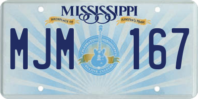 MS license plate MJM167