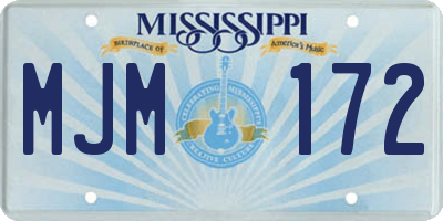MS license plate MJM172
