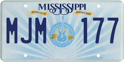 MS license plate MJM177