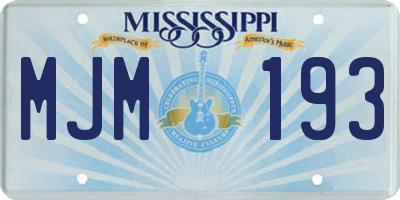 MS license plate MJM193