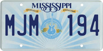 MS license plate MJM194