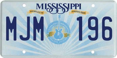 MS license plate MJM196
