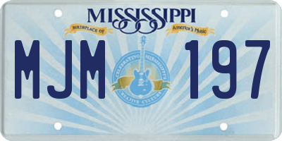 MS license plate MJM197