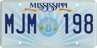 MS license plate MJM198