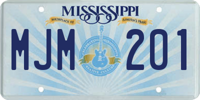 MS license plate MJM201